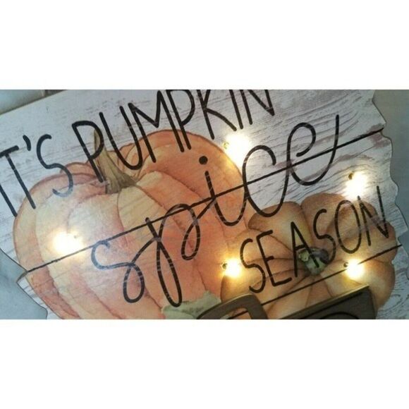 Fall Thanksgiving Pumpkin Spice Season Truck Hanging Sign w/LED Lights - Picture 11 of 11